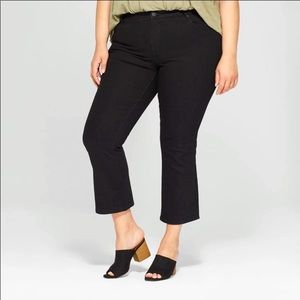 High rise kick boot crop jeans